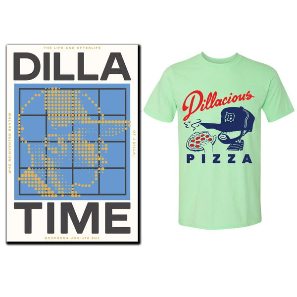 Dilla Time + men's Dillacious Pizza mint green t-shirt