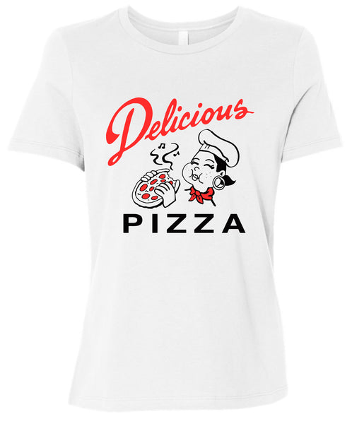 Delicious Pizza - Ms. Delicious logo - women's white