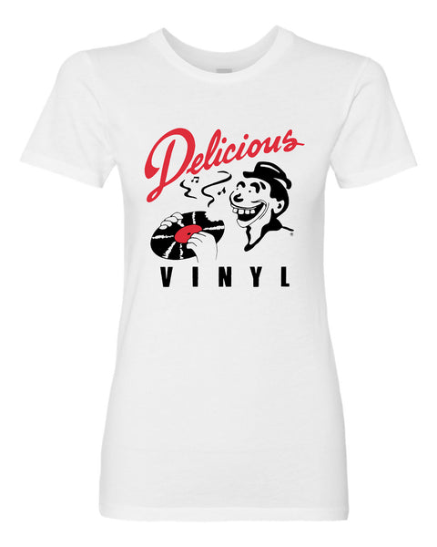 womens Delicious Vinyl classic logo - white
